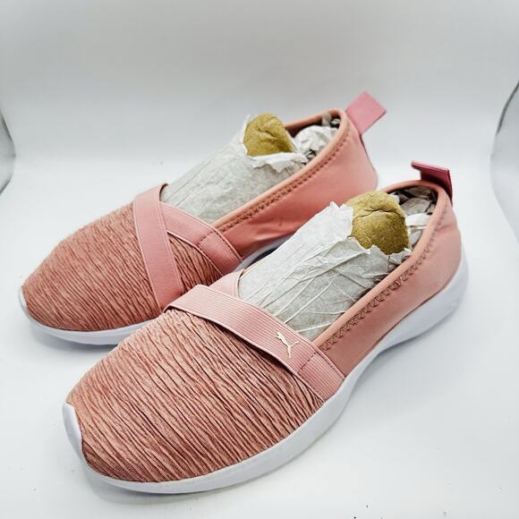 Size 7 - Puma Adelina Future Pink White Women’s Ballet Shoe Softfoam Slip-on - Picture 4 of 6